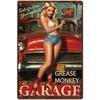 Reparatur Frau Vintage Blechschild Reparatur Mädchen Vintage Metallposter Wanddekor Sexy Frau Man Cave Schild für Reparaturwerkstatt Bar