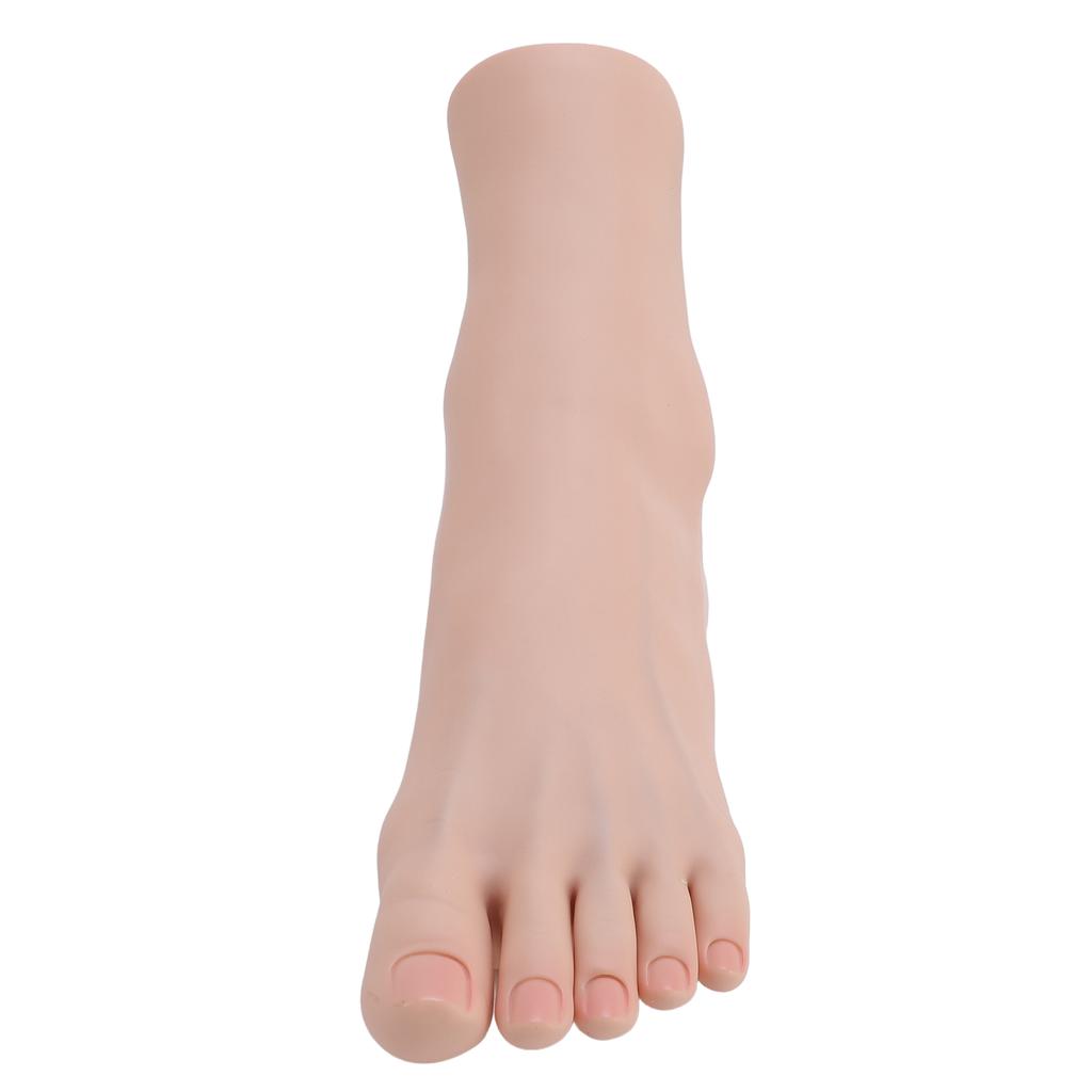 Silicone Foot Model Soft Touch Flexible Joint Positioning Realistic Mannequin Foot for Nail Art Jewerly Display Left