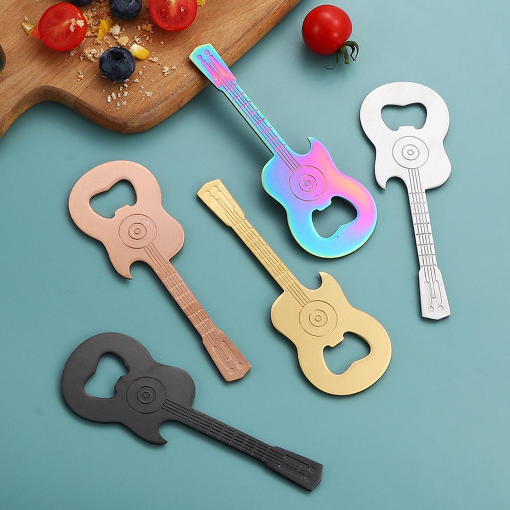 Deschizător de sticle de chitară din oțel inoxidabil Deschizător de sticle de bere Deschizător de sticle gros cu spate magnetic Deschizător de sticle Magnet de frigider