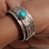 Natürlicher türkisfarbener Spinnerring, Meditationsspinnerring, handgefertigter Schmuck, Fidget-Sorgenring, Geschenk für Sie, Weihnachtsgeschenk, Valentinstagsgeschenk,