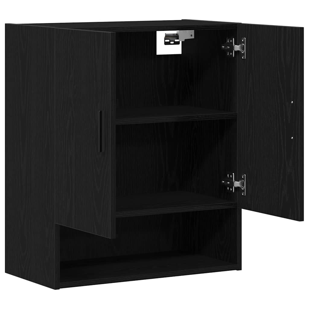 Wall Mounted Cabinet in Black Oak Finish 60 x 31 x 70 cm