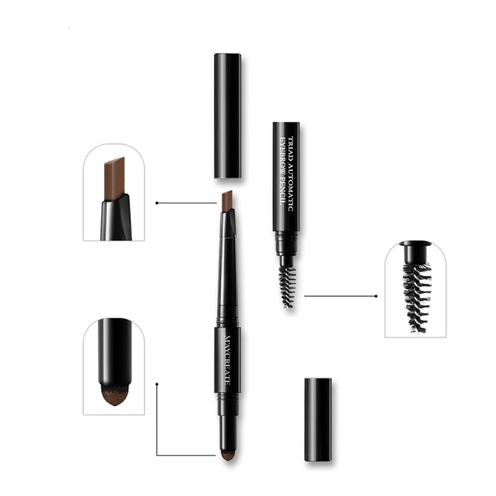 3 in 1 Waterproof Eyebrow Pencil Powder Eye Brow Brush Pigment Beauty Makeup Kit