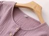 Netakara Pajama Perfect for Hospital Solid Long Double Suitable for and Long Long Pants Women's Set, Stays, Soft, Color, 100% Cotton, Sleeves, Gauze,