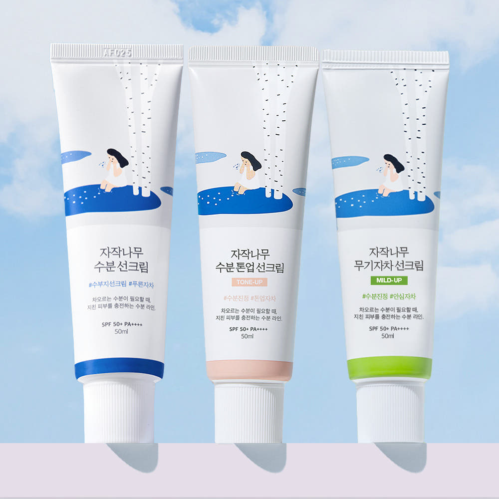 Round Lab Birch Juice Moisturizing Sunscreen SPF50+ PA++++ 3SET 50ml Hydrating Sun Cream