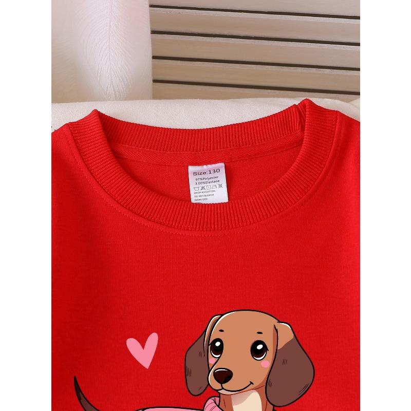 European sizes Kids' Casual Printed Round Neck Pullover, Kids' Fashion Round Neck Sweatshirt with Adorable Animal Prints, Casual Comfortable