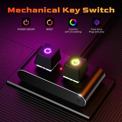 2M Mechanischer Desktop-Netzschalter Externer Start Computer Ein/Aus- und Reset-Taste Verlängerungskabel PC-Netzschalter