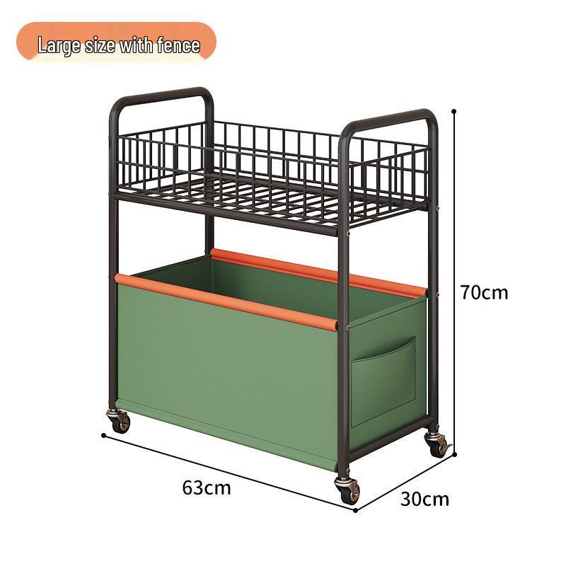 Multifunctional Children's Toy Storage Trolley with Wheels