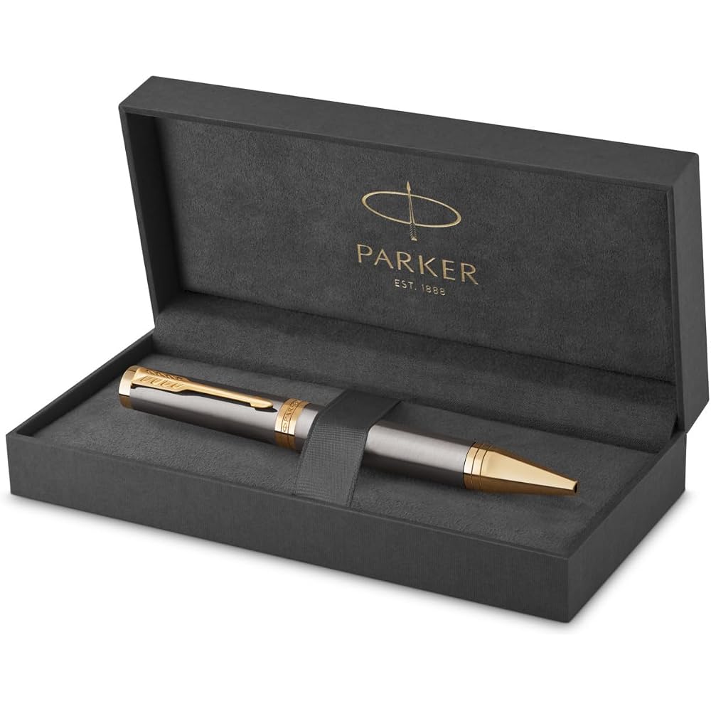 PARKER Parker Ballpoint Pen, Ingenuity Gray GT, Medium, Oil-based, Gift Box, Gift Present, Luxury...