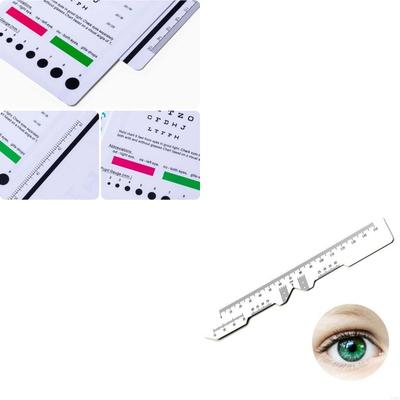 Eye Chart Pocket Eye Chart PD Ruler Eye Occluder(14Inch from Viewer)