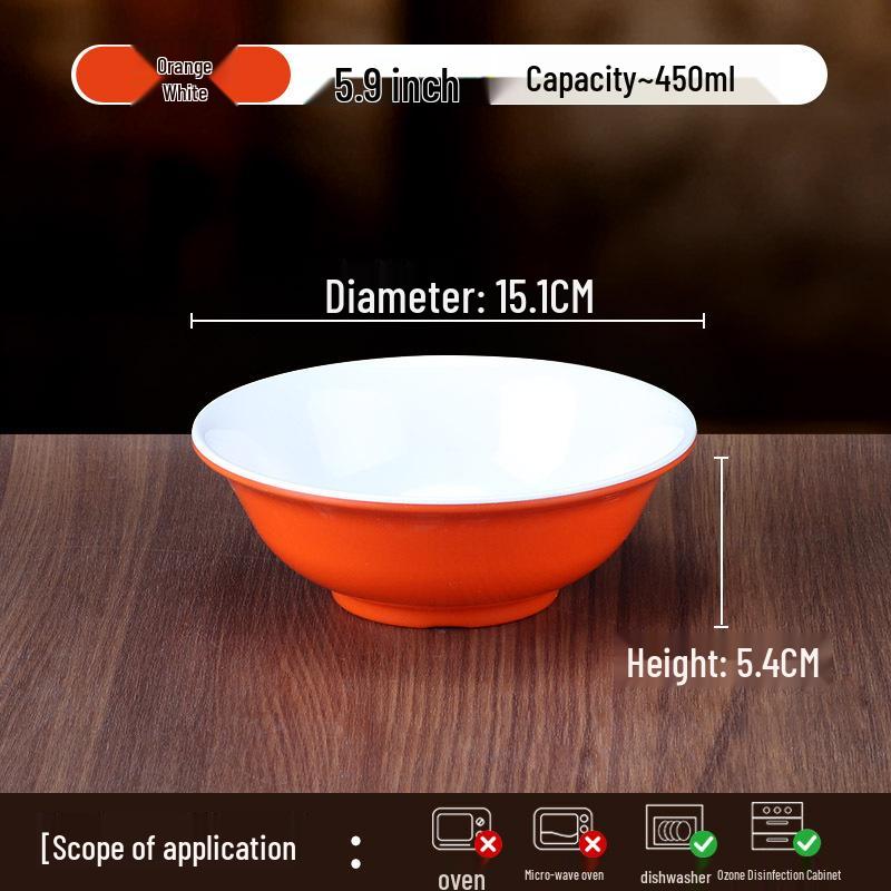 10-Piece Melamine Bowl Set: Ideal for Breakfast, Soup, Congee, Soy Milk, Wonton, Rice Noodle, and Hot & Spicy Soup.