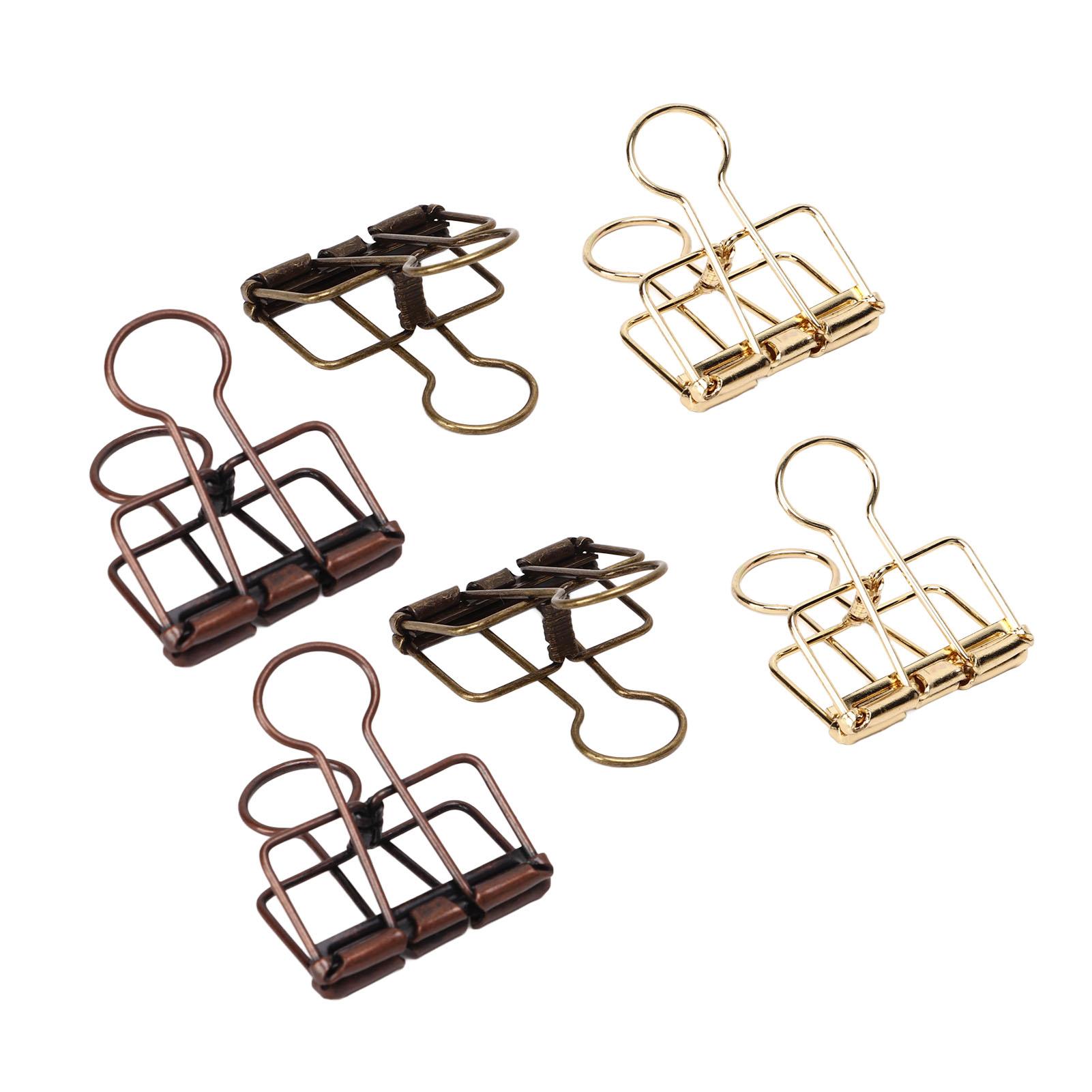 

90 Pcs Binder Clips 32mm Hollow Strong Clamping Force Metal Small Binder Clips for Office Documents