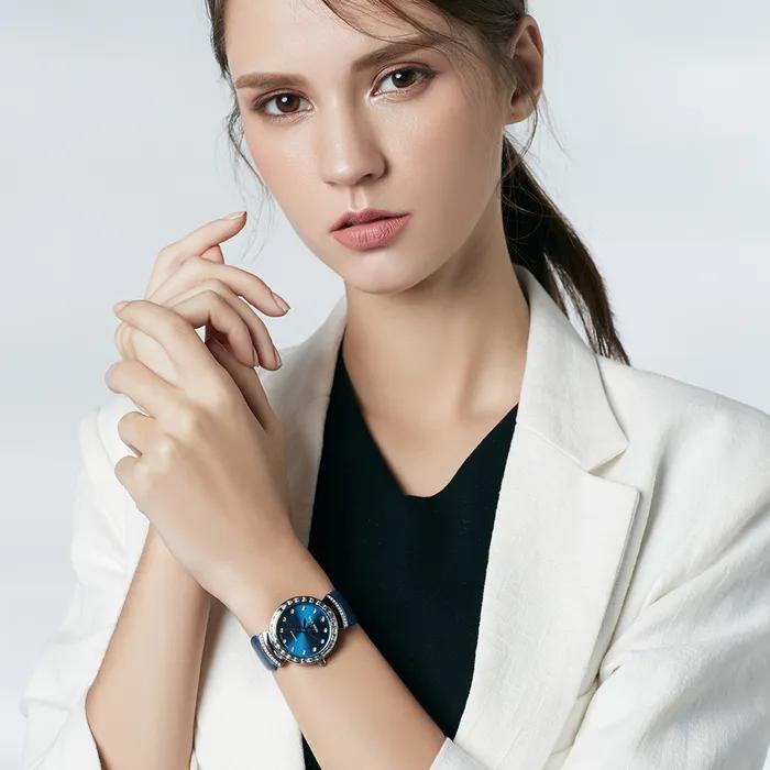 Diamond Lucea Leather Watch PB8029BU