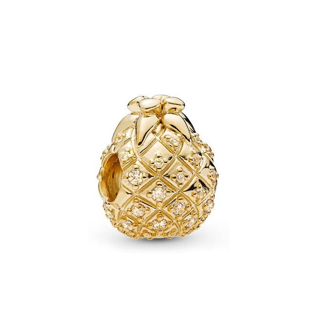 

S925 стерлінгового срібла блискуча золота серія корона мила свиня життя дерево намистини підходять оригінальний браслет DIY жіночі прикраси