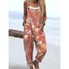 Womens Sleeveless Jumpsuit With Vintage Print Loose Fit Streetwear Style 2026
