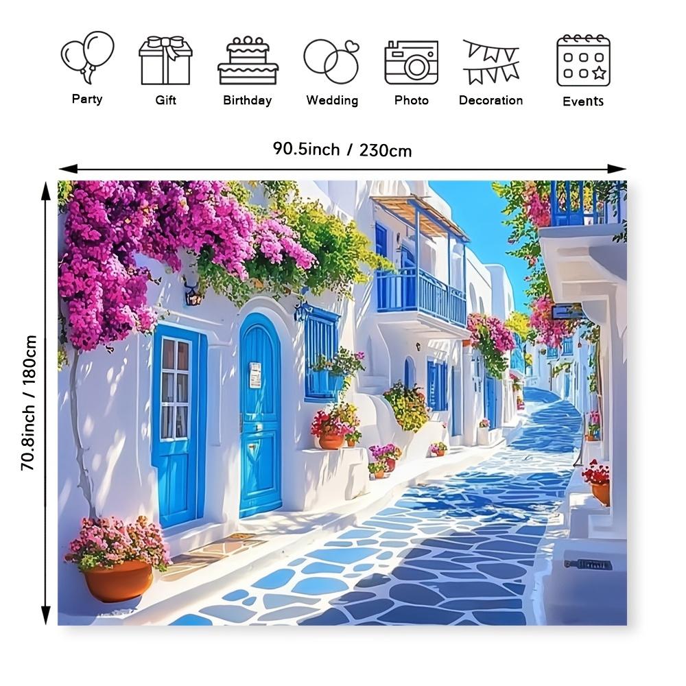 1pc Colorful Polyester Street Scene Wall Tapestry - Year-Round Wall Decoration for Home, Exhibition, Wedding, Restaurant - S