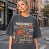 Pomegranate Flowers Comfort Colors Shirt, Floral Streetwear Tee, Typographic Graphic