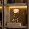 Metal Monkey Pillar Candle Holder Stand for Home Decor | Tabletop Showpiece in Aluminium with Brass Finish