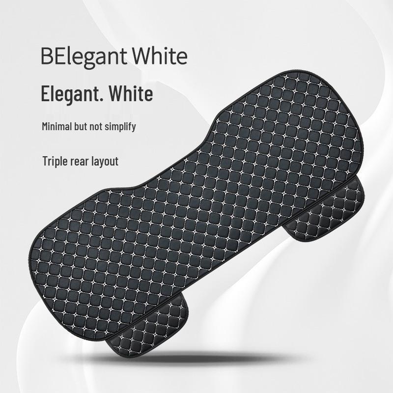 Universal Nappa Leather Car Seat Cushion: Star Embroidered, Backless, Non-Slip, Three-Piece Set
