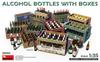 MiniArt Diorama Accessory Alcohol Bottle and Wooden Case Set Plastic Model Kit MA35665 1/35