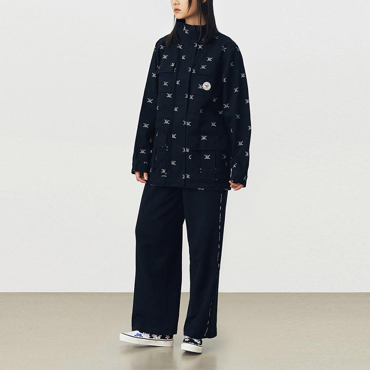 Vans Black All-Over V Logo Multi-Pocket Field Jacket VN0A54KOBLK