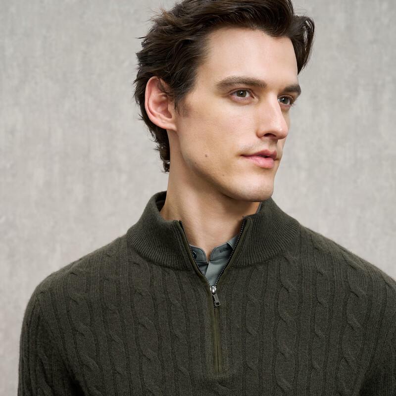 

EMZ Men s Wool Cashmere Blend Stand-Collar Sweater 2XL