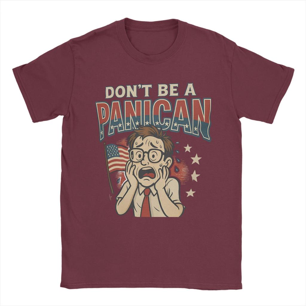 Novelty Don't Be a Panican American Flag T-Shirt for Men Crewneck Pure Cotton T Shirts Tariffs Funny Short Sleeve Tees Gift Tops
