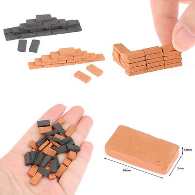 50pcs Mini Dollhouse Brick Bricks Building Wall Dollhouse Simulation Model Shooting Scene Miniature Decoration Home Decor