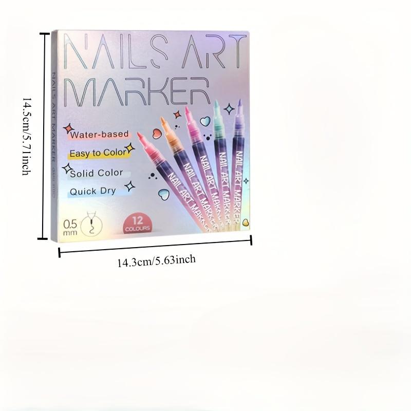 Nail Doodle Pen 12-color Acrylic Paint Pen, Nail Paint DIY Dot Stitching Pen, Precision 3D Doodle Nail Art Pen, Nail Art Pen Set, Quick Drying