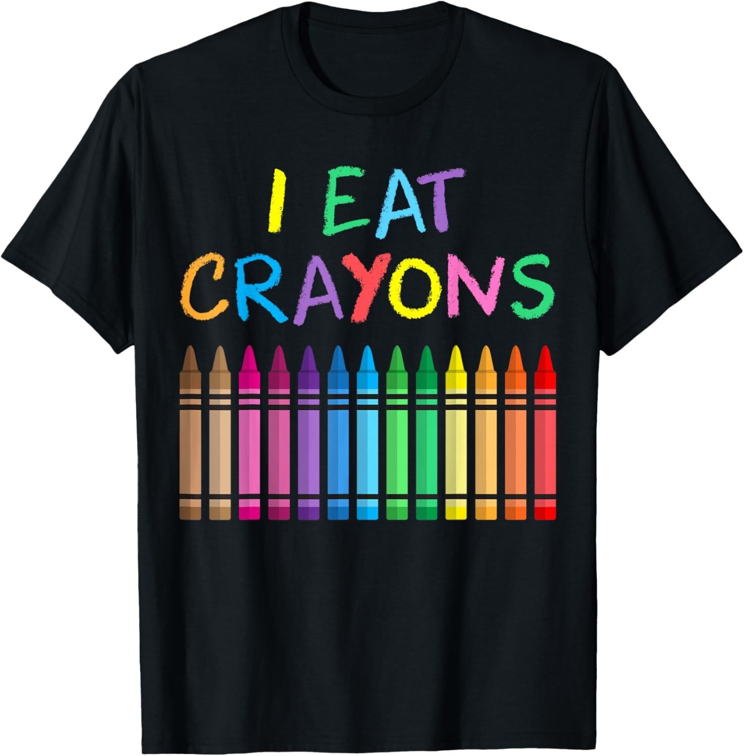 I Eat Crayons Funny Saying Artist Coloring Drawing Painting T-Shirt S разноцветный