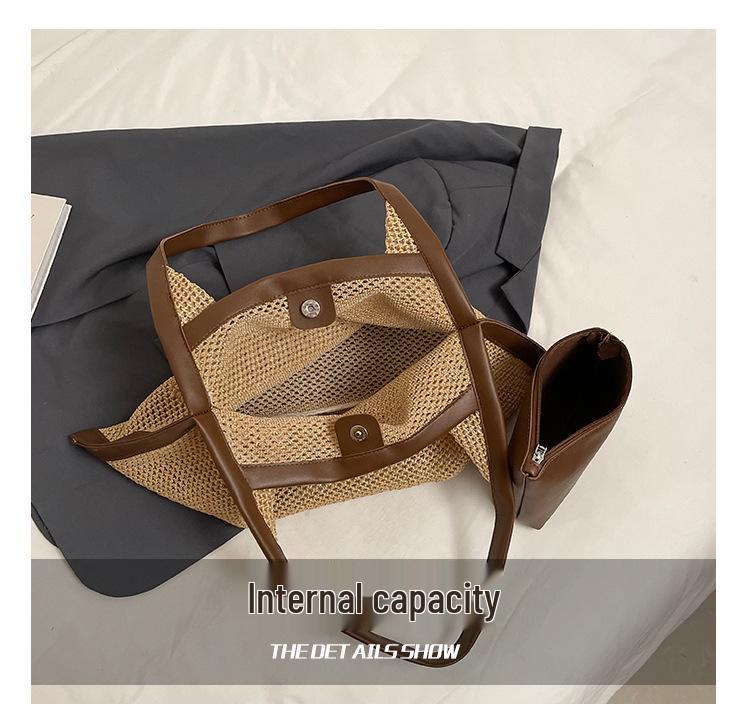 Stylish Women's Handwoven Straw Tote Bag for Summer Beach Travel