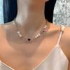 Antique Silver Color Clavicle Chain Stainless Steel Beads Chain Spider Necklace  Men Women Jewelry