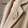 Wedding Party Brooch Flower Branch with Faux Pearls Rhinestones, Decorative Lapel Pin Daily Wear for Party, Dainty Jewelry Accessory Women Girls