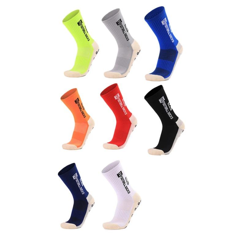 4 Pairs of Updated Mid Tube Glued Football Socks for Athletic Training and Competition Non Slip and Breathable Socks