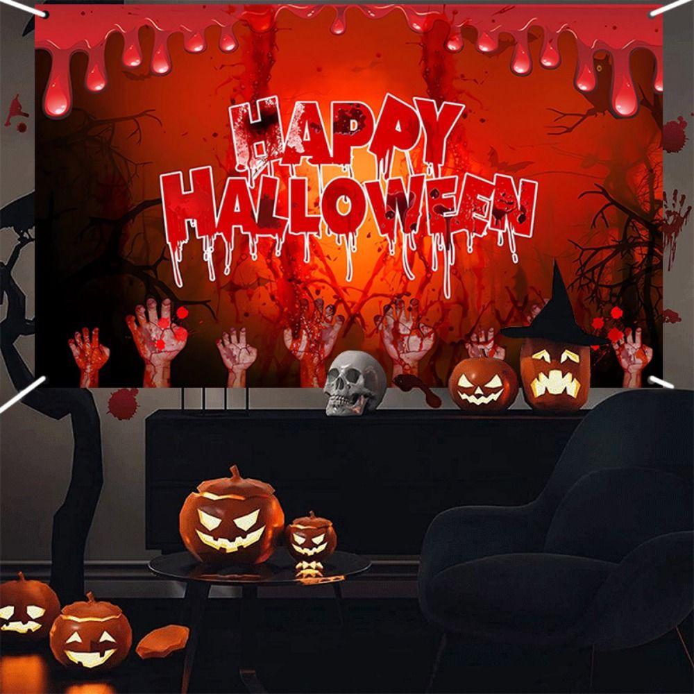 

180x110cm Halloween Photo Background Decorative Halloween Banner Bar Decor