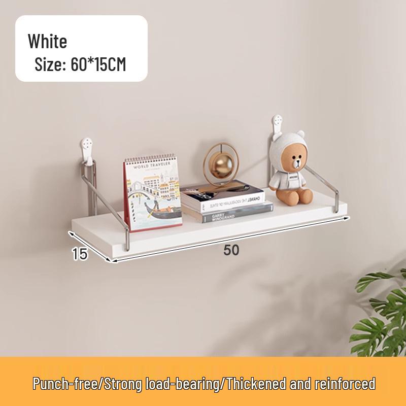 Punch-Free Floating Wall Shelf - Living Room Wall-Mounted Bookcase & Storage Rack
