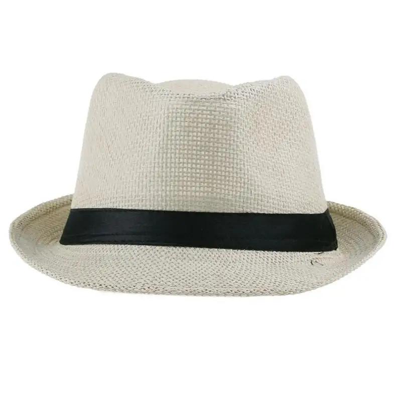 LNPBD Hot Unisex Women Men Fashion Summer Casual Trendy Beach Sun Straw Panama Jazz Hat Cowboy Fedora hat Gangster Cap