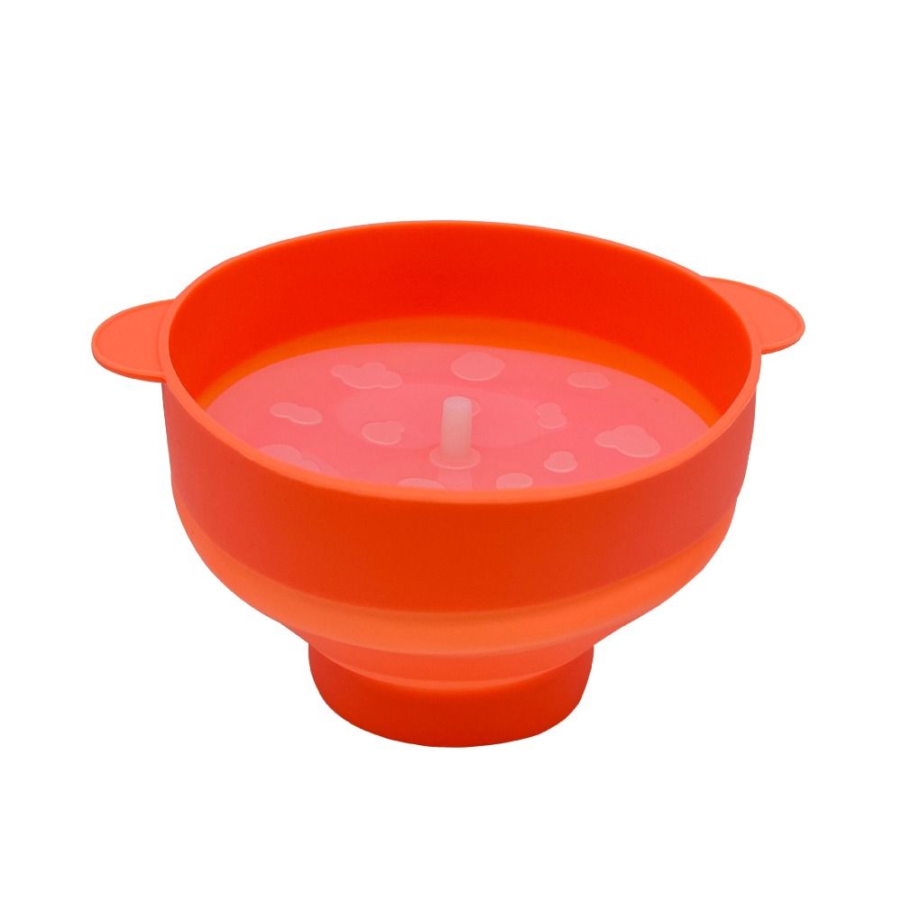Silicone Microwave Popcorn Bowl Bucket Red Fruit Dish Popcorn Maker with Lid Chips  Movie Night