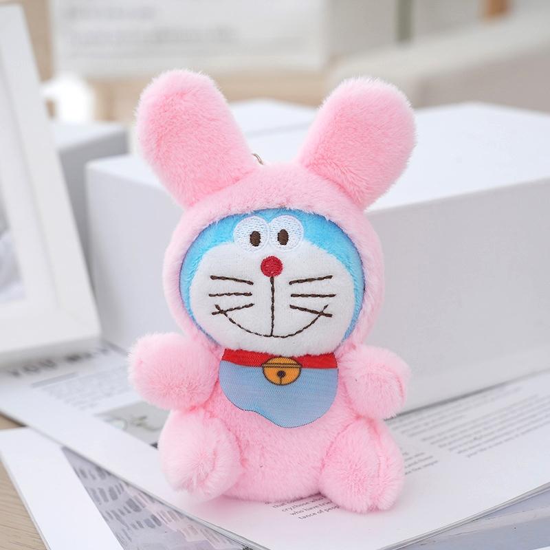 

Cute Cartoon Doraemon Plush Toy Dingdang Cat Stuffed Doll Keychain Soft Plush Doll Backpack Pendant Car Key Holder Kid Gifts розовый