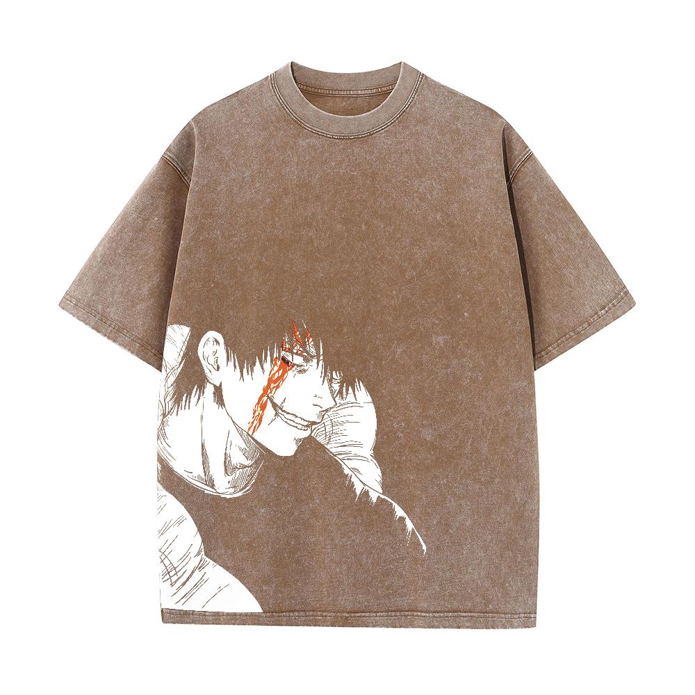 Anime Jujutsu Kaisen Fushiguro Toji Printed T Shirt Men Women Manga Tshirts Washed Cotton T-shirt Harajuku Unisex Oversized Tee