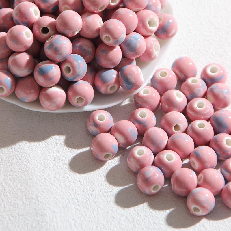 Cuentas Redondas de Ágata Corazón de Azúcar Azul-Negro para Joyería y Accesorios de Cristal DIY