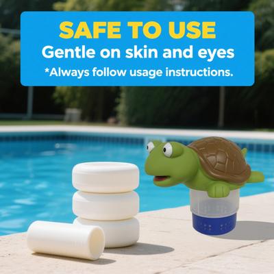 Cartoon Turtle Pool Chlorine Floater Animal Floating Swimming Pool Chlorine Dispenser Tablets Bromine Holder Large Small Pools Hot Tub Decoration