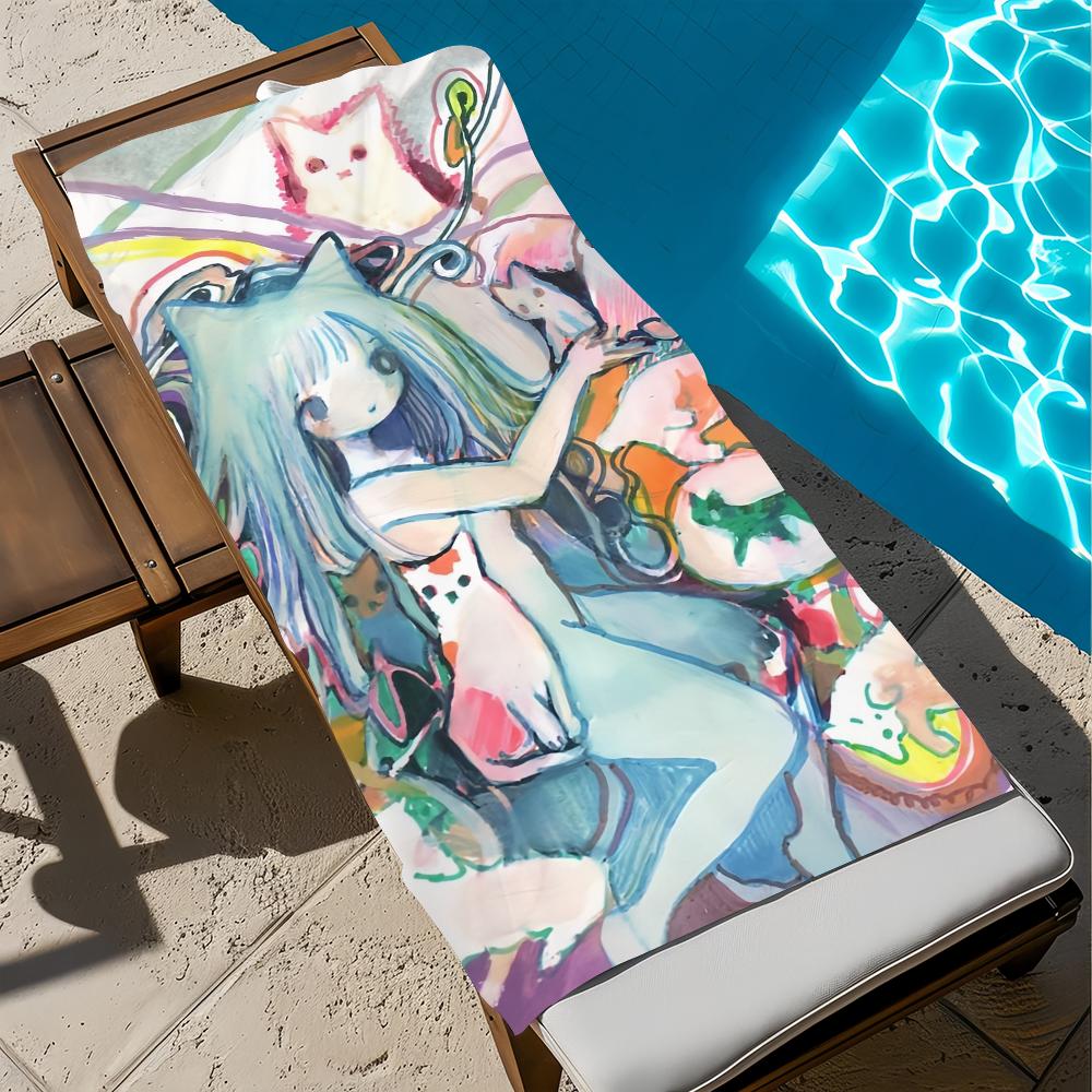 Singer K-Kikuo-o Towel Beach Quick Dry Soft Pool Towels Gift for Travel Gym Shower Camping sports