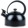 Black Steel Kettle with Whistling for Boiling Water On the Stove 2L