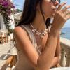 Boho Starfish Shell Conch Simulated Pearl Necklace Summer Beach Ocean Theme Choker For Women