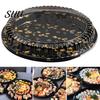 Buffet Tray with Transparent And Anti-fog Cover 10Pcs Round Sandwich Platter Trays Lids Clear Pattern Durable Food Storage Lid Printed Food-grade