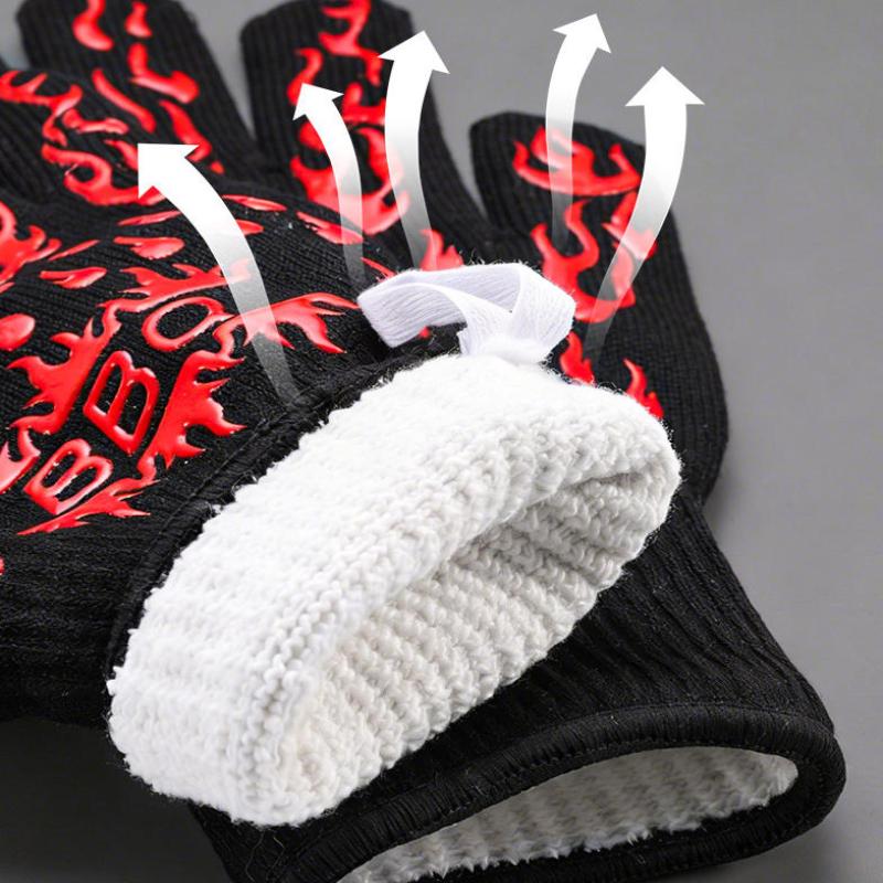 1/2Pcs Non Slip Silicone Oven Gloves Bbq Gloves Fireproof Heat Resistant Cut Resistant Mitts Kitchen Gloves For Barbecue Cooking