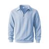 Men's Cable Knit Sweater Half Zip Polo Collar Casual Knitted Top