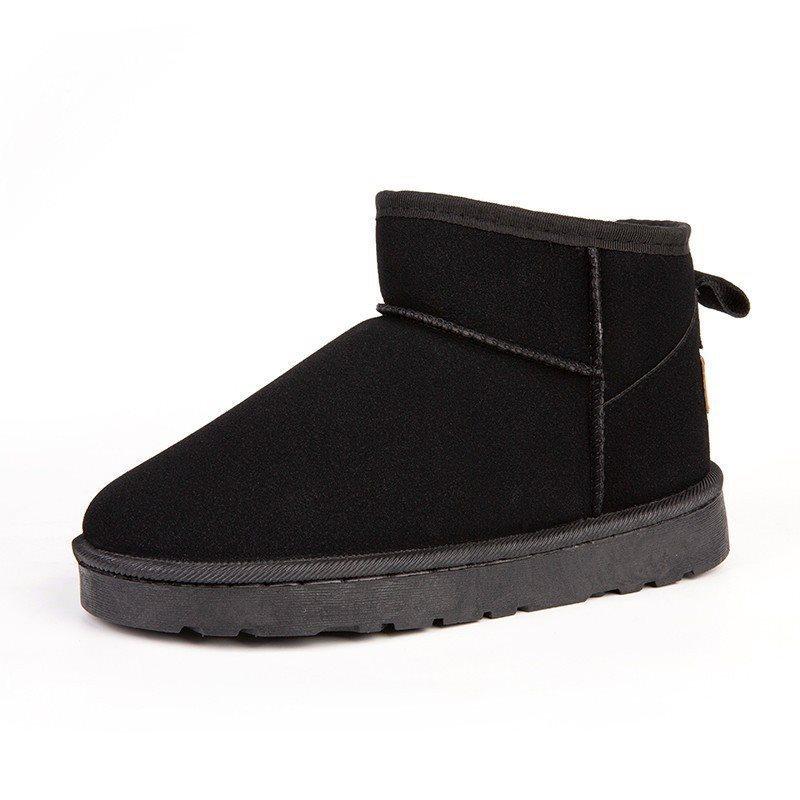 Nowe buty jesienne damskie ocieplane krótkie botki modne aksamitne na płaskiej podeszwie ciepłe zimowe śniegowce krótkie botki 2025 gruba podeszwa