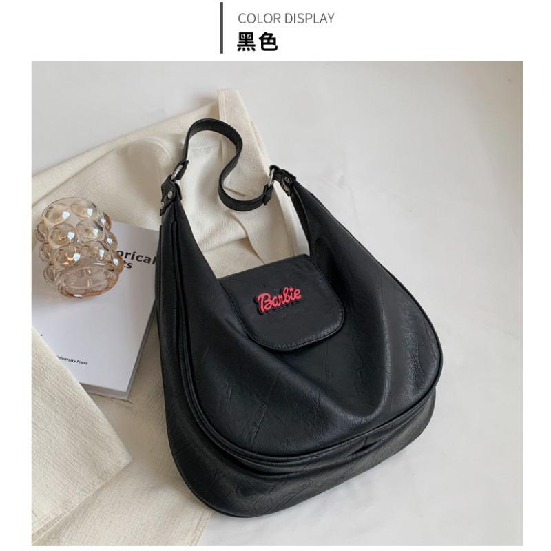 

Повседневная сумка из мягкой кожи в стиле ретро большой вместимости, новая женская сумка осень-зима, модная сумка-шоппер для работы, сумка через плечо, сумка-ведро чёрный