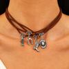 Punk Rivet Cross Clavicle Chain Choker Necklace for Men & Women
